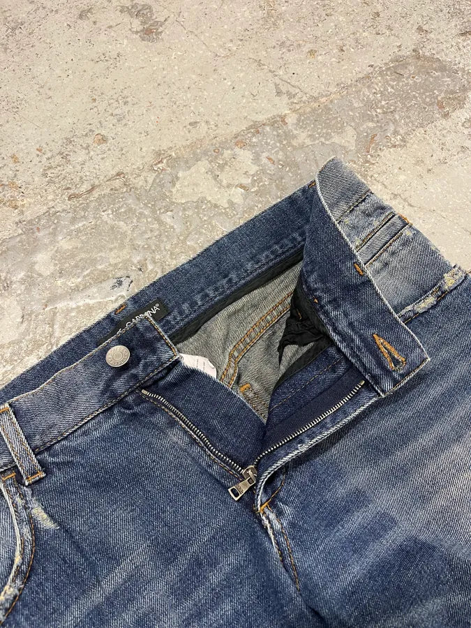 2000s Dolce & Gabbana Blue Denim Faded Jeans oUVZJmT 10