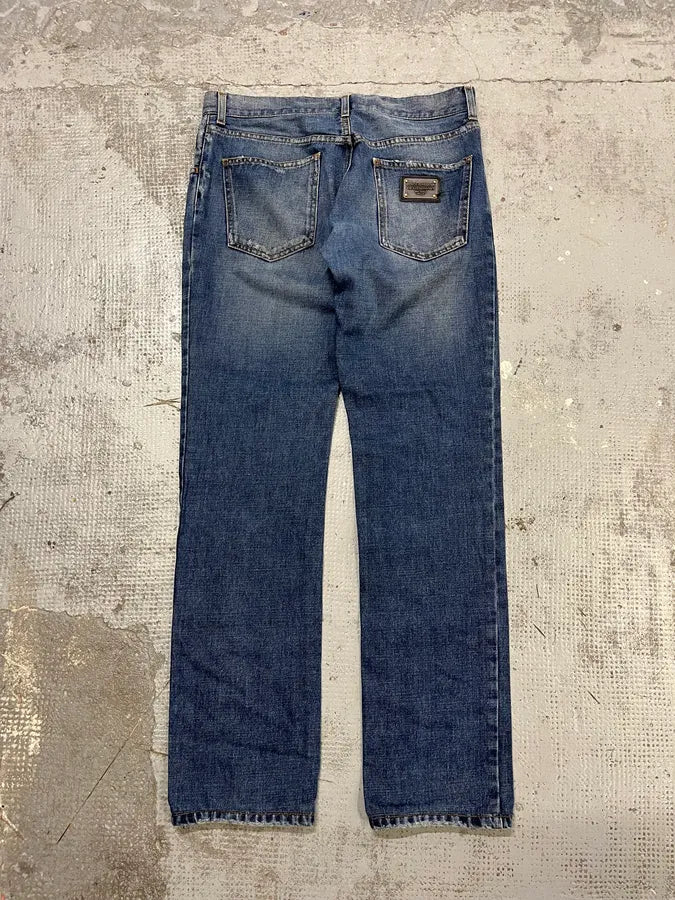 2000s Dolce & Gabbana Blue Denim Faded Jeans oUVZJmT 7