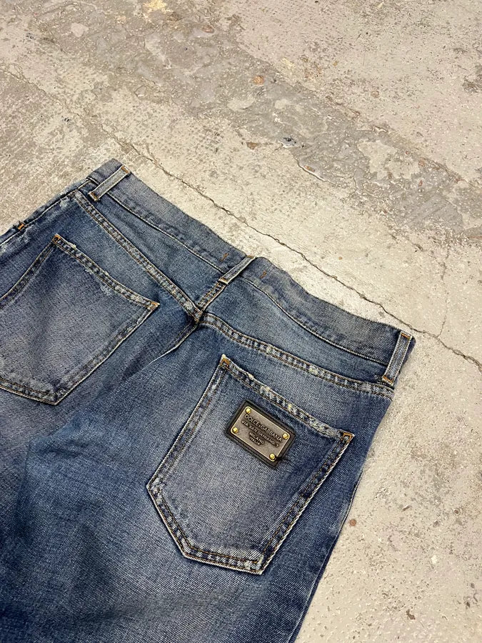2000s Dolce & Gabbana Blue Denim Faded Jeans oUVZJmT 8