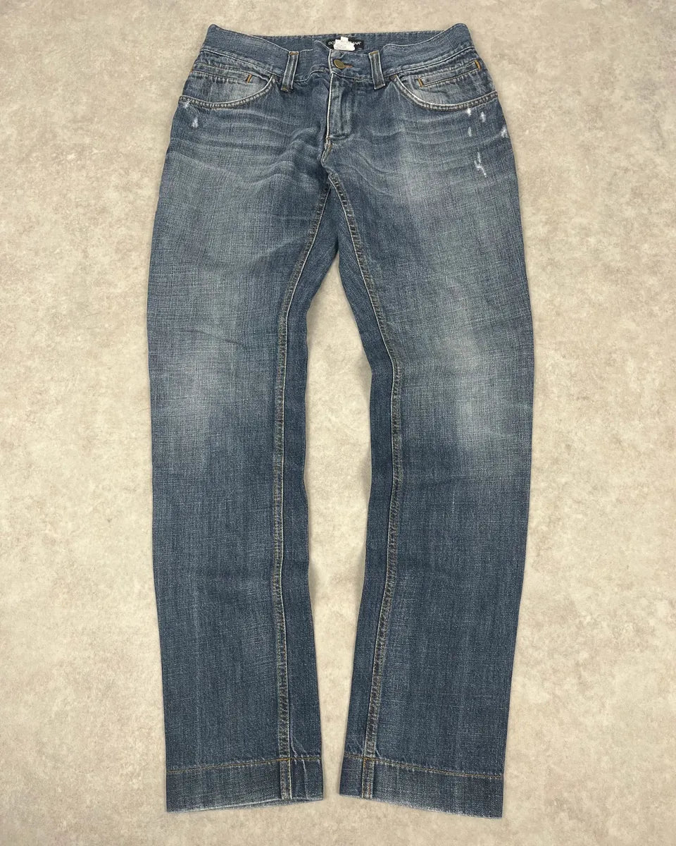 2000s Dolce & Gabbana Blue Slim Denim Jeans uhGfBsL 4