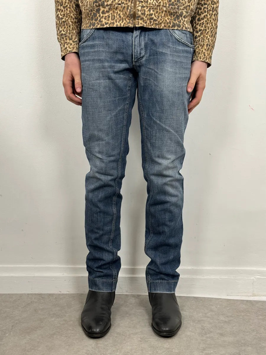 2000s Dolce & Gabbana Blue Slim Denim Jeans uhGfBsL 0