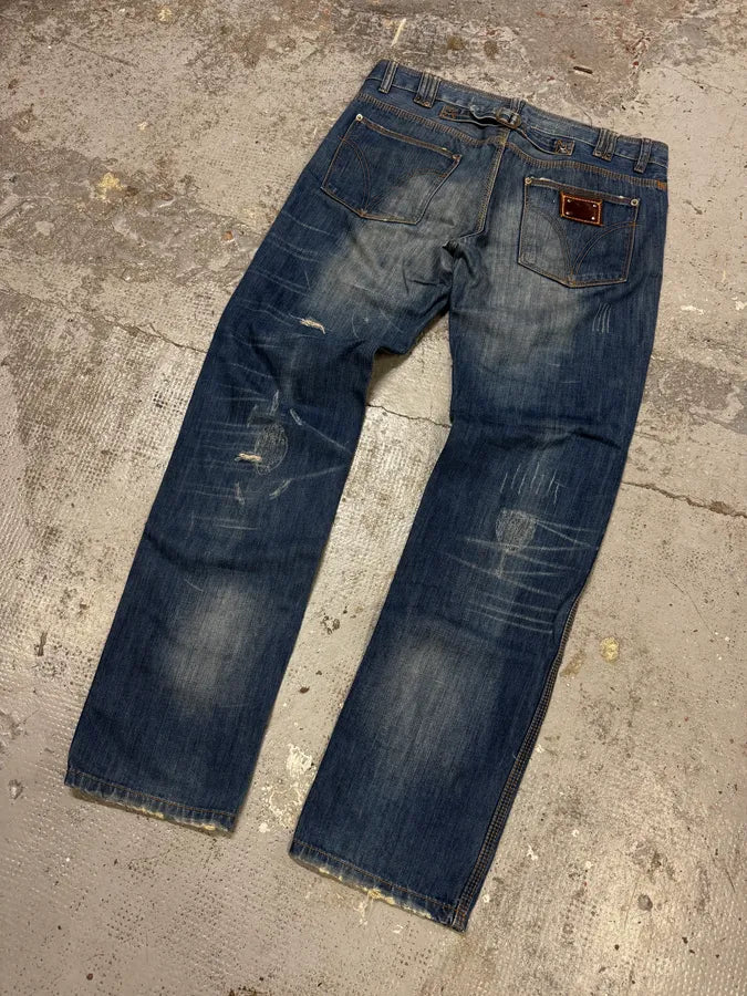 2000s Dolce & Gabbana Blue Denim Jeans vuDSfAj 3