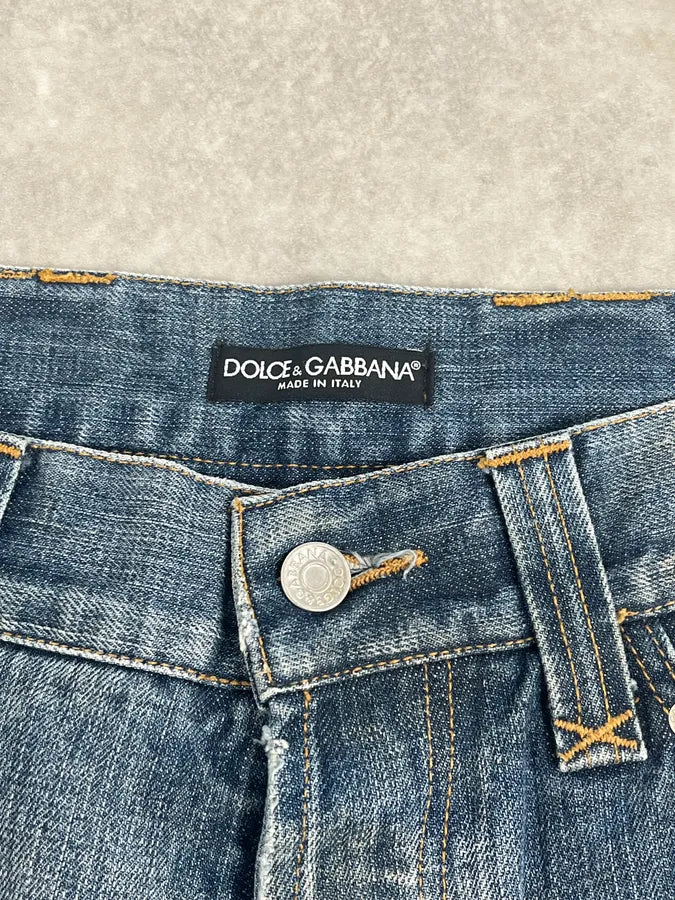 AW2005 Dolce & Gabbana Blue Faded Denim Jeans iPNZIUO 10