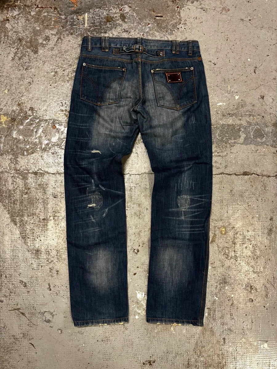 2000s Dolce & Gabbana Blue Denim Jeans vuDSfAj 2
