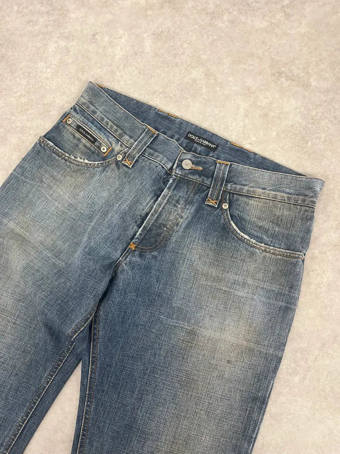 AW2005 Dolce & Gabbana Blue Faded Denim Jeans iPNZIUO 5