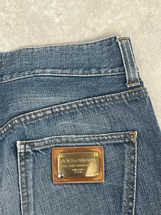 2000s Dolce & Gabbana Blue Slim Denim Jeans uhGfBsL 8