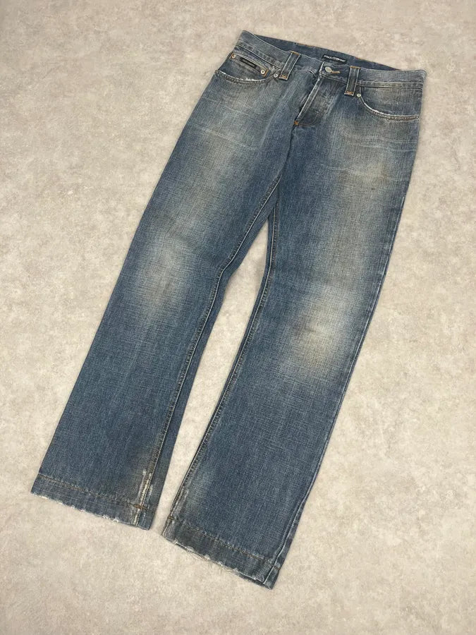 AW2005 Dolce & Gabbana Blue Faded Denim Jeans iPNZIUO 4