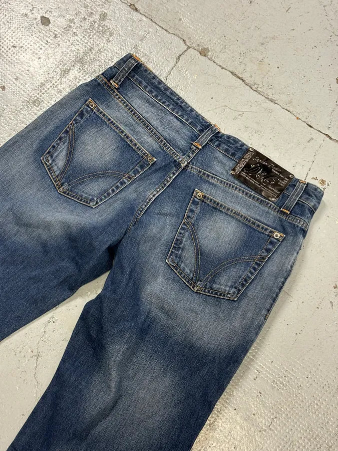 AW2003 Dolce & Gabbana Blue Denim Logo Patch Jeans tXyoCNH 6