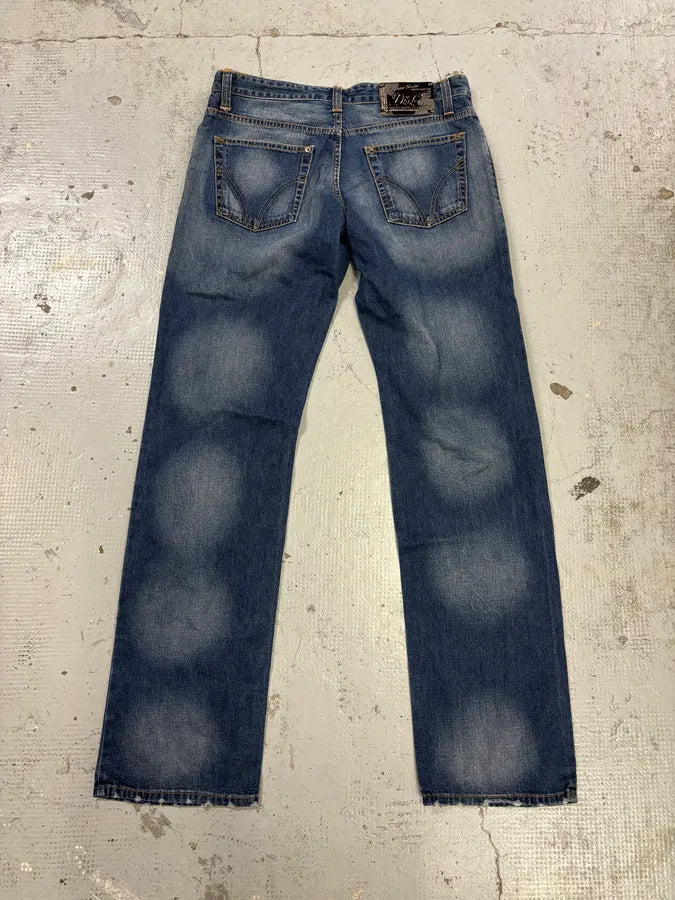 AW2003 Dolce & Gabbana Blue Denim Logo Patch Jeans tXyoCNH 5