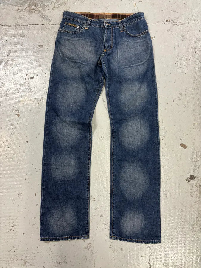AW2003 Dolce & Gabbana Blue Denim Logo Patch Jeans tXyoCNH 0
