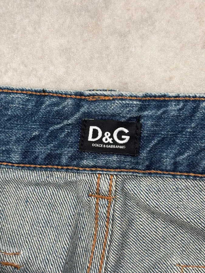 2000s Dolce & Gabbana Blue Denim Multi-Pocket Distressed Jeans YsNFvcA 11