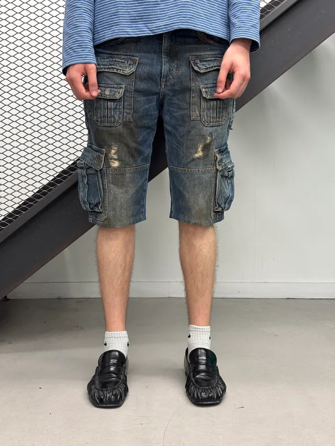 2000s Dolce & Gabbana Blue Denim Multi-Pocket Distressed Jeans YsNFvcA 1