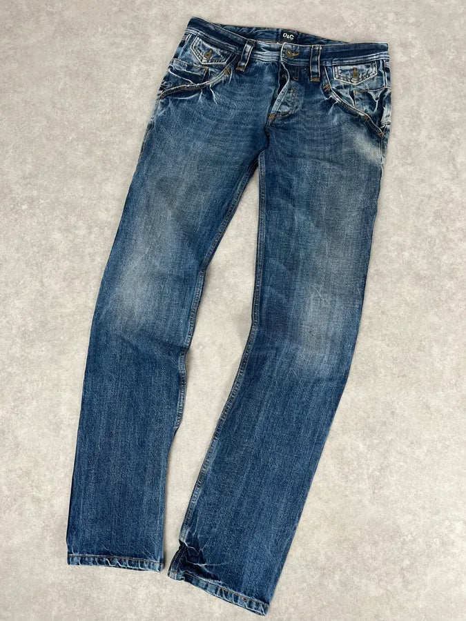 2000s Dolce & Gabbana Blue Denim Washed Slim Jeans rRBlDPv 4