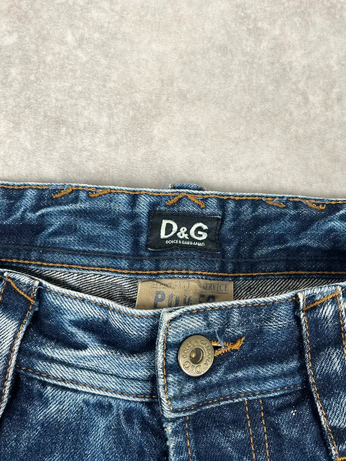 2000s Dolce & Gabbana Blue Denim Washed Slim Jeans rRBlDPv 9