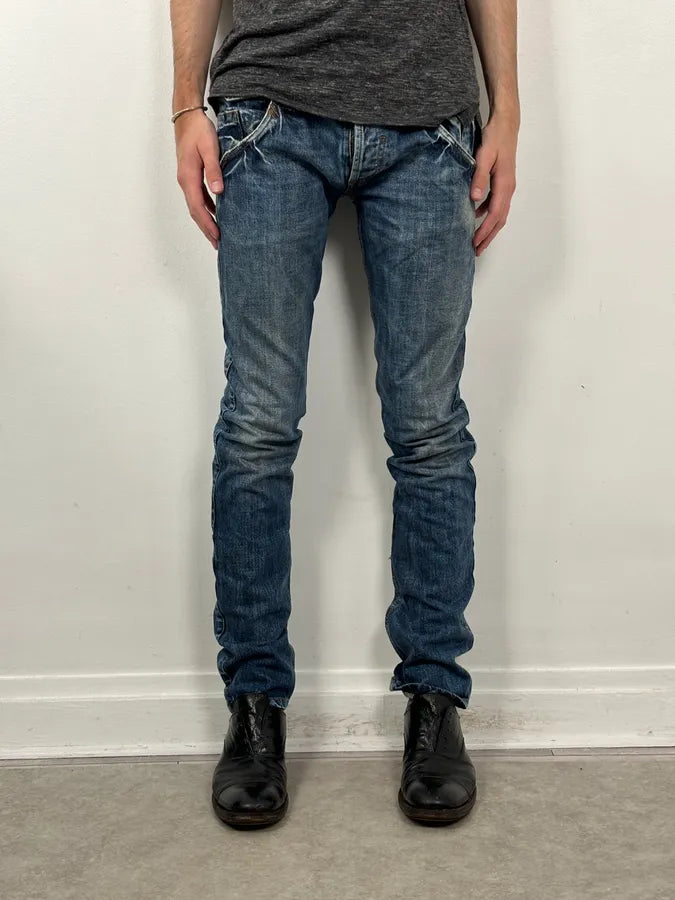 2000s Dolce & Gabbana Blue Denim Washed Slim Jeans rRBlDPv 1