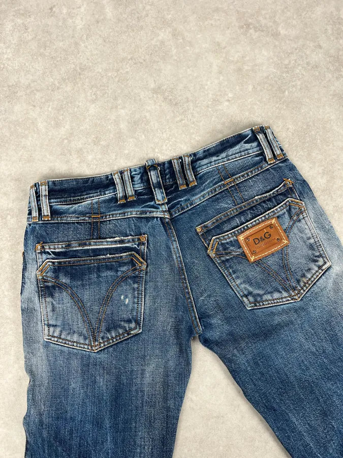 2000s Dolce & Gabbana Blue Denim Washed Slim Jeans rRBlDPv 7