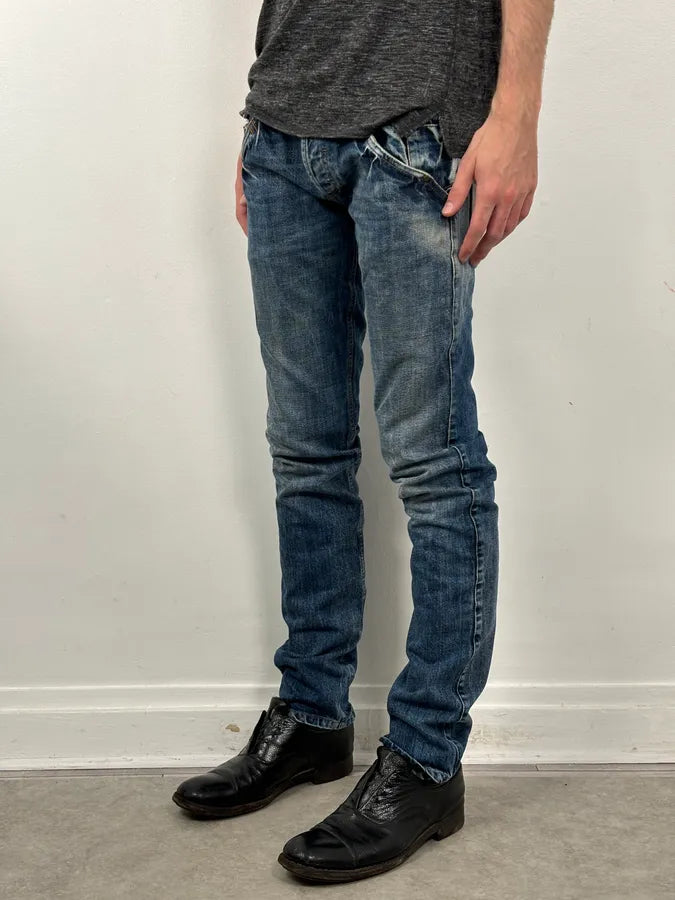 2000s Dolce & Gabbana Blue Denim Washed Slim Jeans rRBlDPv 2