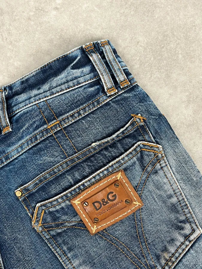 2000s Dolce & Gabbana Blue Denim Washed Slim Jeans rRBlDPv 10