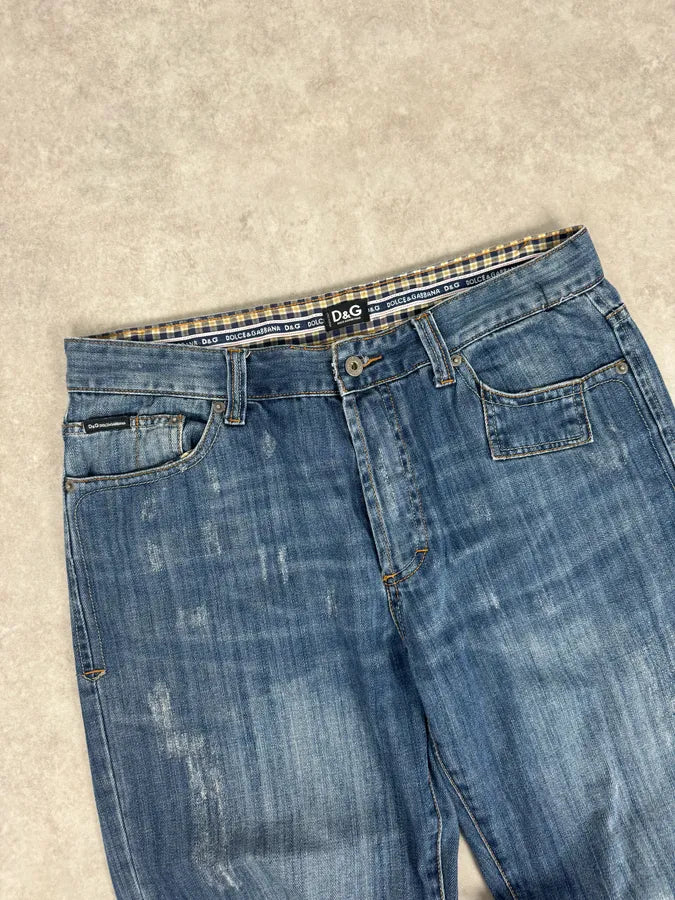SS2006 Dolce & Gabbana Blue Denim Wide Jeans atRinGF 5