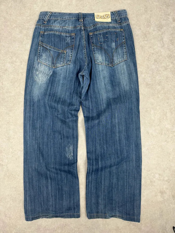 SS2006 Dolce & Gabbana Blue Denim Wide Jeans atRinGF 6