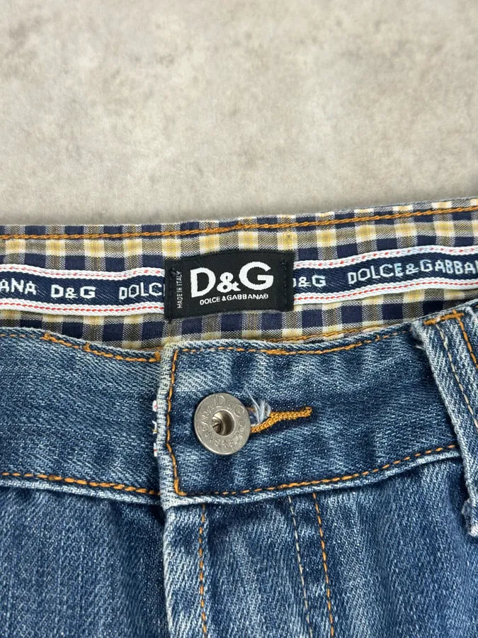 SS2006 Dolce & Gabbana Blue Denim Wide Jeans atRinGF 9