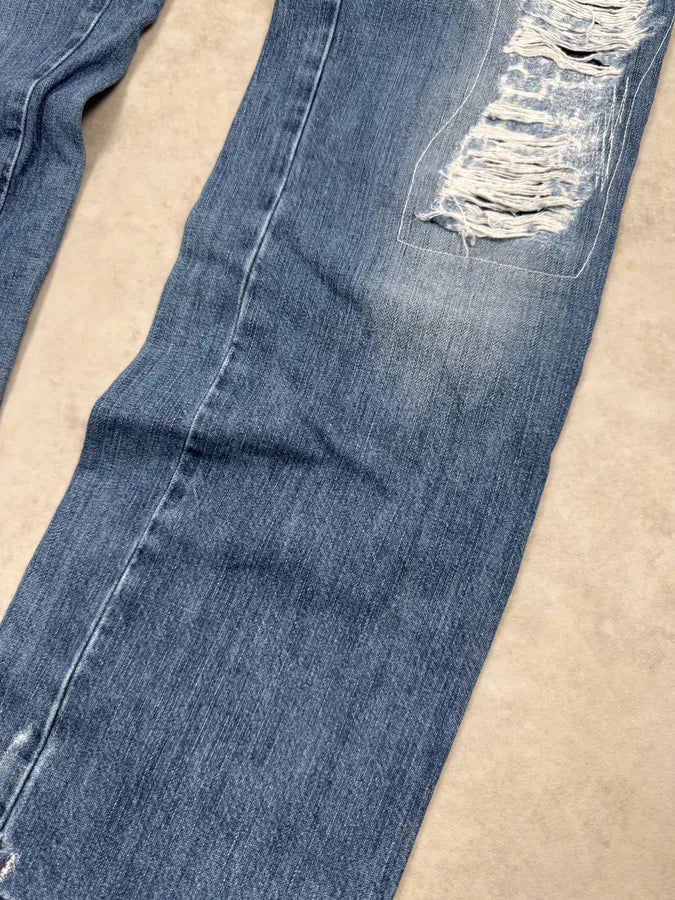 2000s Dolce & Gabbana Blue Destroyed Denim Jeans ghBlAZy 6