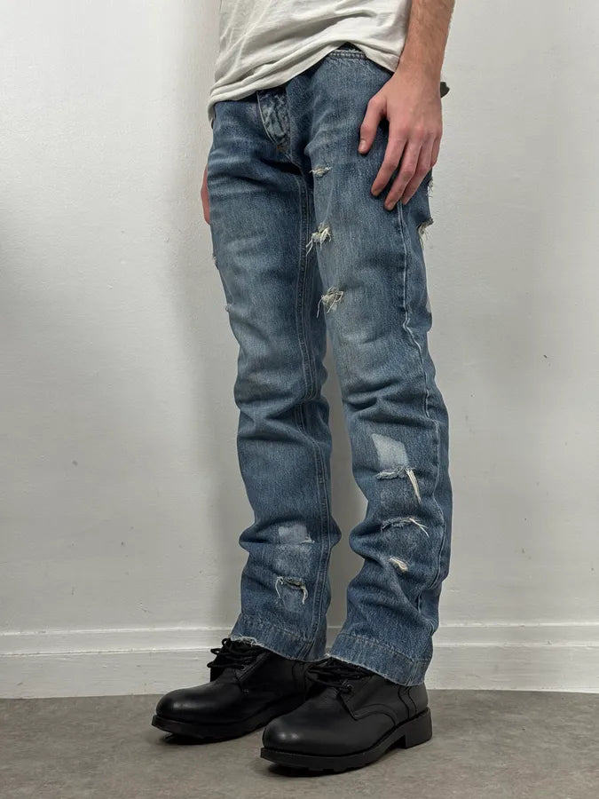 2000s Dolce & Gabbana Blue Distressed Denim Jeans AvFDwfI 1