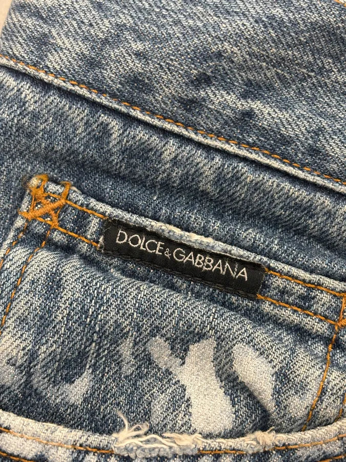 2000s Dolce & Gabbana Blue Distressed Denim Jeans AvFDwfI 10