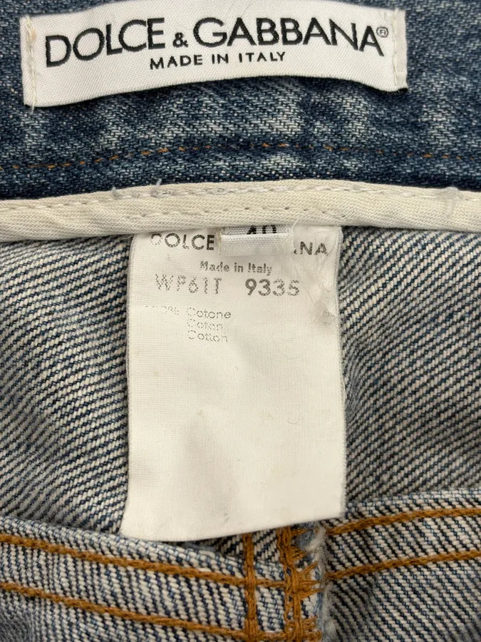 2000s Dolce & Gabbana Blue Distressed Denim Jeans AvFDwfI 12
