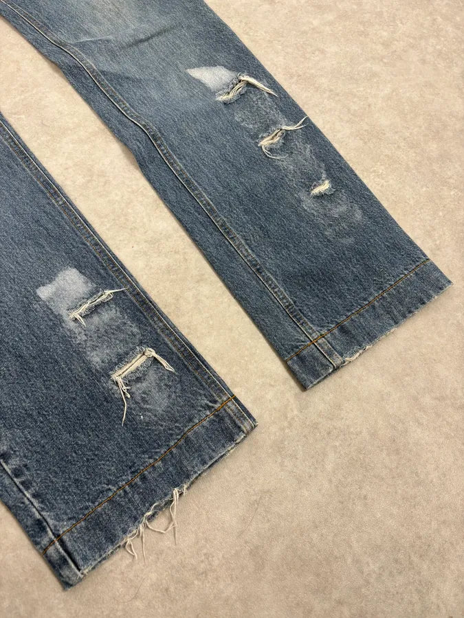 2000s Dolce & Gabbana Blue Distressed Denim Jeans AvFDwfI 6
