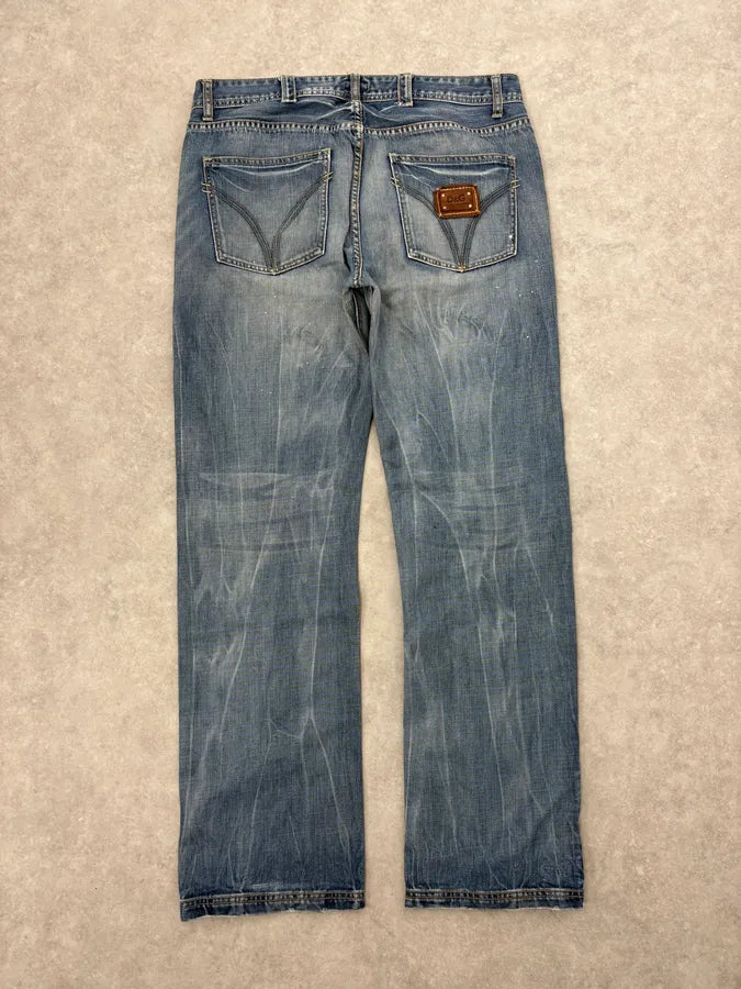 AW2006 Dolce & Gabbana Faded Blue Regular Denim Jeans QOcslRE 6