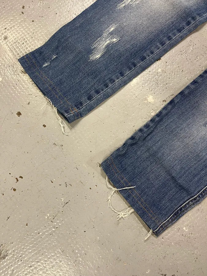 2000s Dolce & Gabbana Blue Distressed Denim Jeans BpFxbgK 5