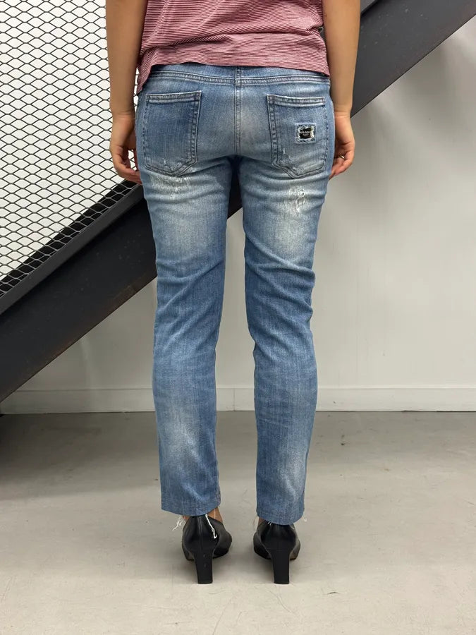 2000s Dolce & Gabbana Blue Distressed Denim Jeans BpFxbgK 3