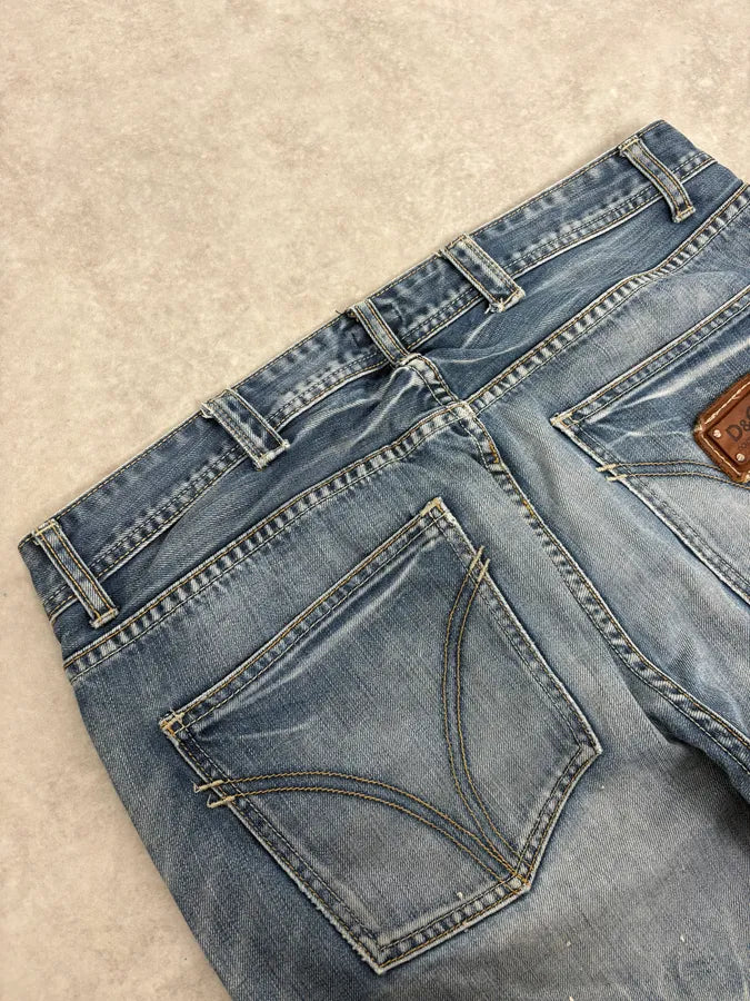 AW2006 Dolce & Gabbana Faded Blue Regular Denim Jeans QOcslRE 7