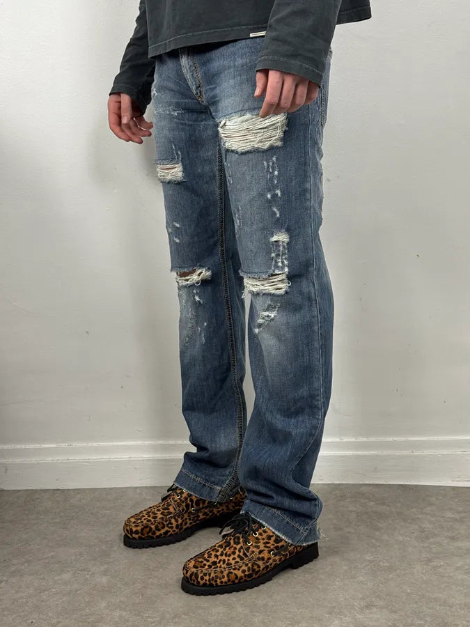 2000s Dolce & Gabbana Blue Distressed Denim Jeans EpBGBqR 1