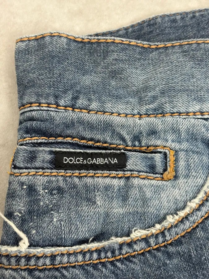 2000s Dolce & Gabbana Blue Distressed Denim Jeans EpBGBqR 10