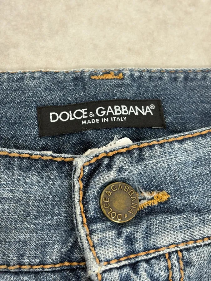 2000s Dolce & Gabbana Blue Distressed Denim Jeans EpBGBqR 11