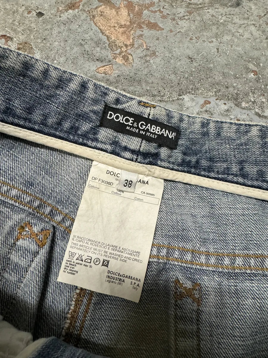 2000s Dolce & Gabbana Blue Distressed Denim Jeans EqAtvFM 4