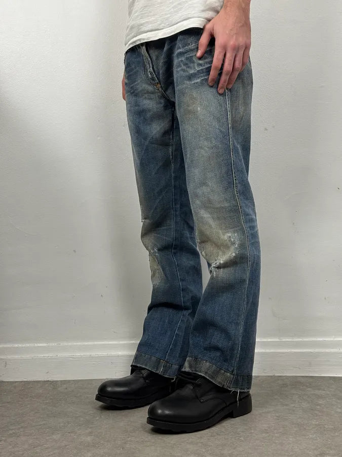 2000s Dolce & Gabbana Blue Distressed Denim Jeans FcAfncK 1