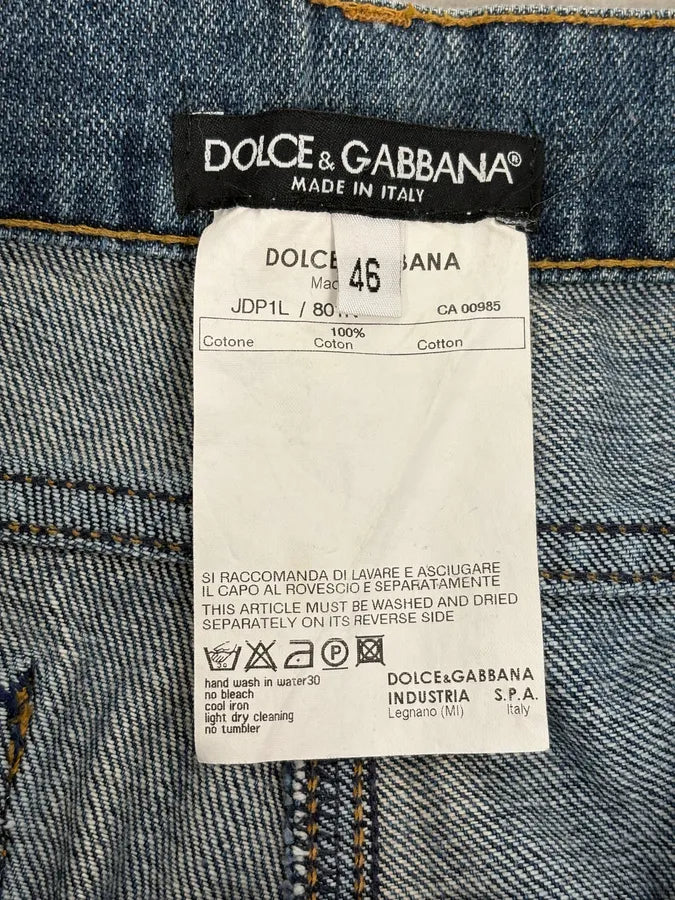 2000s Dolce & Gabbana Blue Distressed Denim Jeans FcAfncK 11