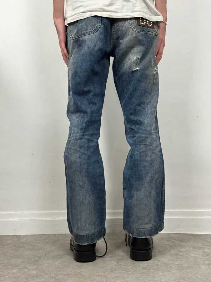 2000s Dolce & Gabbana Blue Distressed Denim Jeans FcAfncK 2