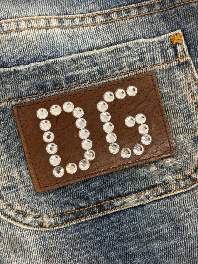 2000s Dolce & Gabbana Blue Distressed Denim Jeans FcAfncK 9