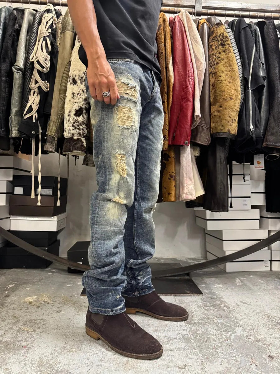 2000s Dolce & Gabbana Blue Distressed Denim Jeans FCULLaW 2