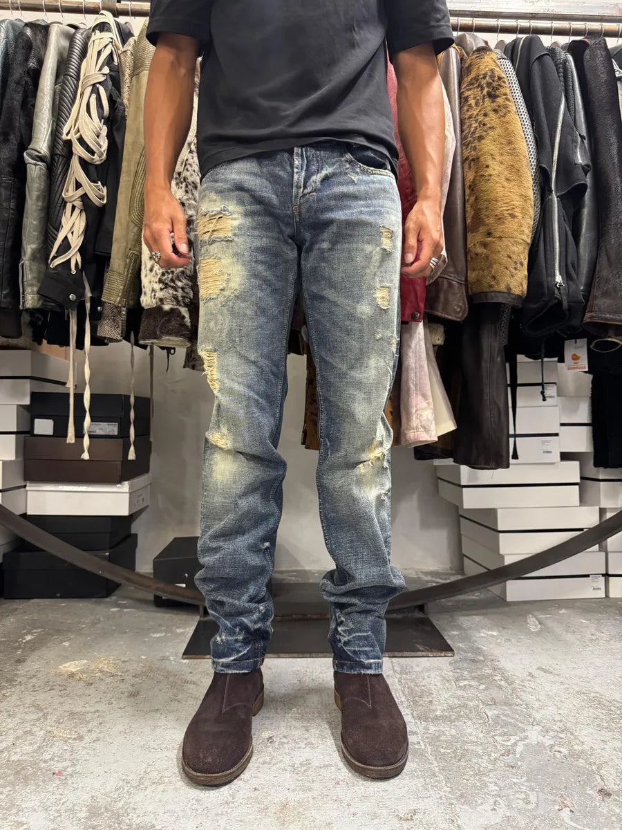 2000s Dolce & Gabbana Blue Distressed Denim Jeans FCULLaW 3