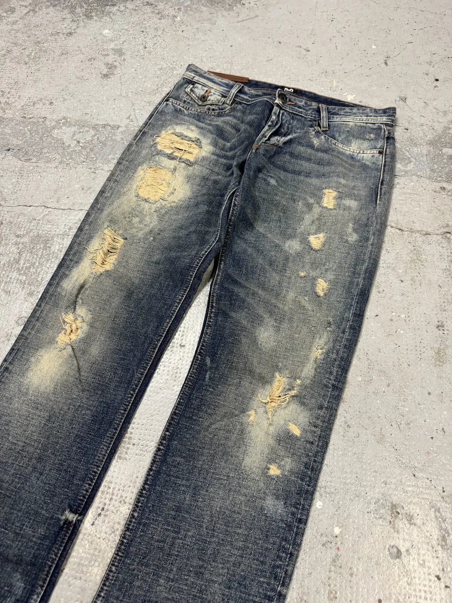 2000s Dolce & Gabbana Blue Distressed Denim Jeans FCULLaW 6