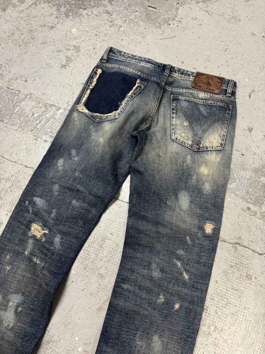 2000s Dolce & Gabbana Blue Distressed Denim Jeans FCULLaW 7