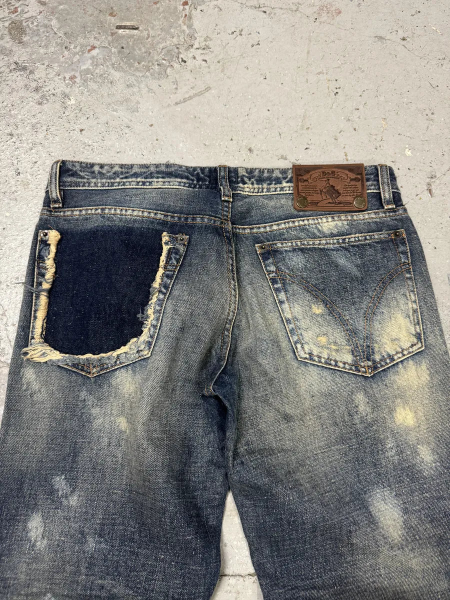 2000s Dolce & Gabbana Blue Distressed Denim Jeans FCULLaW 8