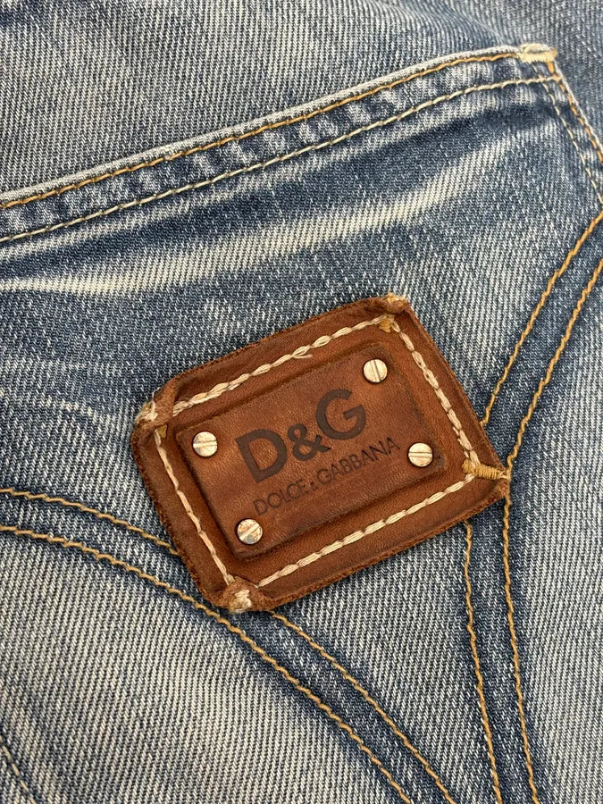 AW2006 Dolce & Gabbana Faded Blue Regular Denim Jeans QOcslRE 11