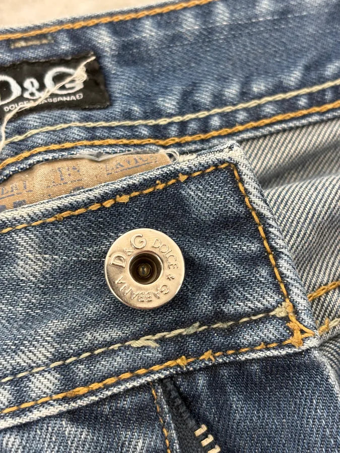 AW2006 Dolce & Gabbana Faded Blue Regular Denim Jeans QOcslRE 12