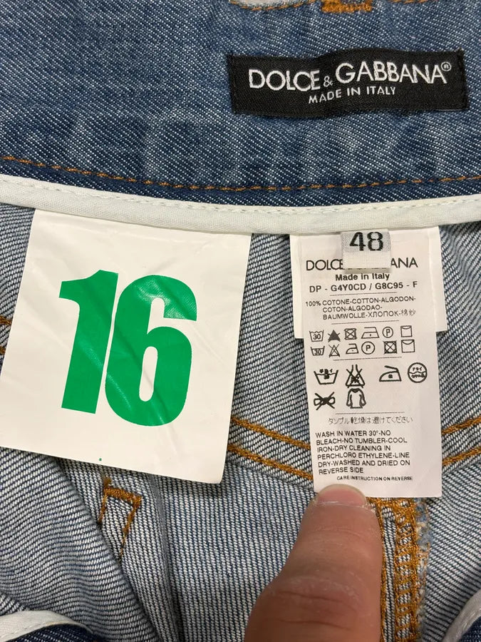 2000s Dolce & Gabbana Blue Distressed Denim Jeans JaIAZkp 7